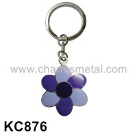 KC876 - Flower With Enamel Metal Key Chain